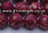 CDE2521 15.5 inches 14mm faceted round dyed sea sediment jasper beads