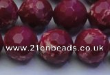 CDE2522 15.5 inches 16mm faceted round dyed sea sediment jasper beads