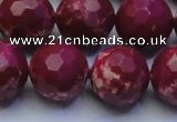 CDE2523 15.5 inches 18mm faceted round dyed sea sediment jasper beads