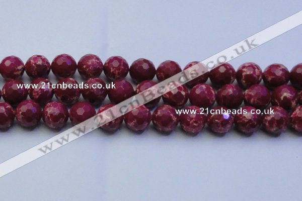 CDE2523 15.5 inches 18mm faceted round dyed sea sediment jasper beads