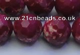 CDE2524 15.5 inches 20mm faceted round dyed sea sediment jasper beads