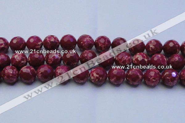 CDE2524 15.5 inches 20mm faceted round dyed sea sediment jasper beads