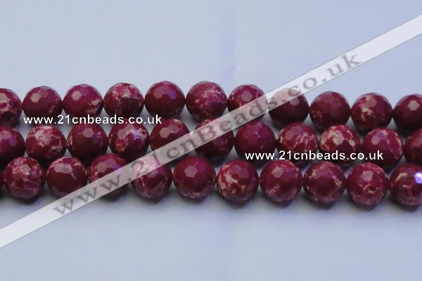CDE2525 15.5 inches 22mm faceted round dyed sea sediment jasper beads