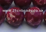 CDE2526 15.5 inches 24mm faceted round dyed sea sediment jasper beads