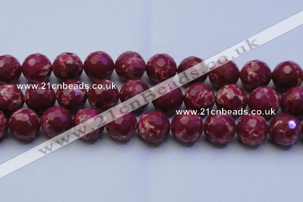 CDE2526 15.5 inches 24mm faceted round dyed sea sediment jasper beads