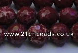 CDE2528 15.5 inches 14mm faceted round dyed sea sediment jasper beads