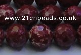 CDE2529 15.5 inches 16mm faceted round dyed sea sediment jasper beads