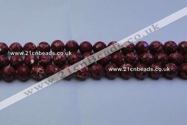 CDE2529 15.5 inches 16mm faceted round dyed sea sediment jasper beads