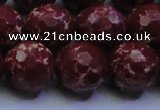 CDE2530 15.5 inches 18mm faceted round dyed sea sediment jasper beads