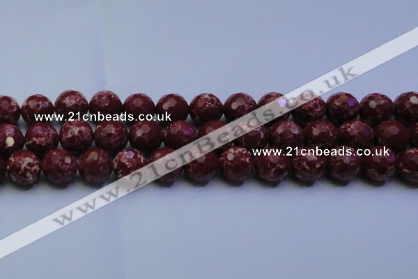 CDE2530 15.5 inches 18mm faceted round dyed sea sediment jasper beads