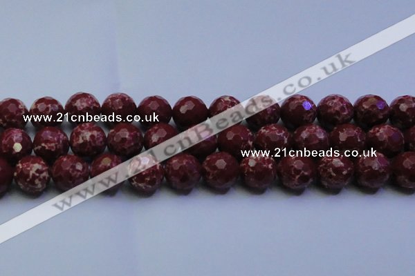 CDE2531 15.5 inches 20mm faceted round dyed sea sediment jasper beads