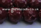 CDE2532 15.5 inches 22mm faceted round dyed sea sediment jasper beads