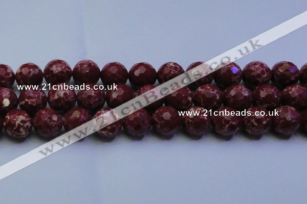 CDE2532 15.5 inches 22mm faceted round dyed sea sediment jasper beads