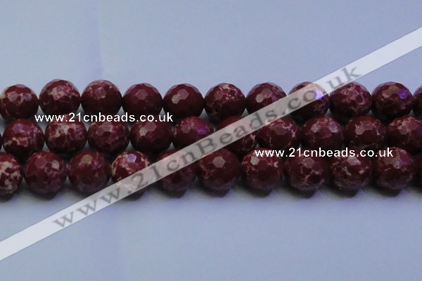 CDE2533 15.5 inches 24mm faceted round dyed sea sediment jasper beads