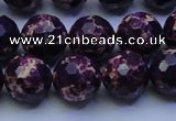 CDE2535 15.5 inches 14mm faceted round dyed sea sediment jasper beads