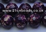 CDE2536 15.5 inches 16mm faceted round dyed sea sediment jasper beads