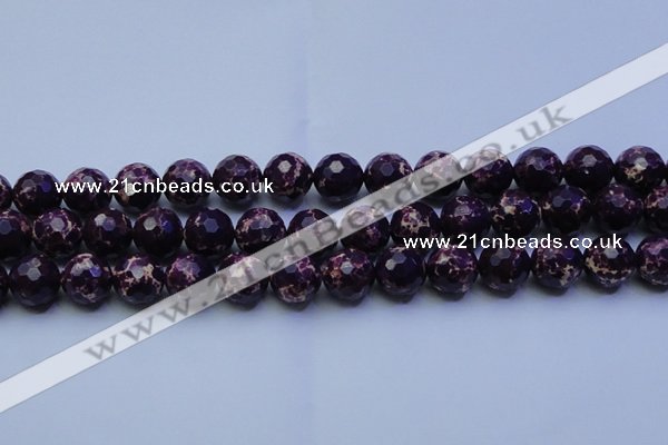 CDE2536 15.5 inches 16mm faceted round dyed sea sediment jasper beads