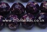 CDE2537 15.5 inches 18mm faceted round dyed sea sediment jasper beads