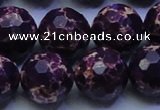 CDE2538 15.5 inches 20mm faceted round dyed sea sediment jasper beads