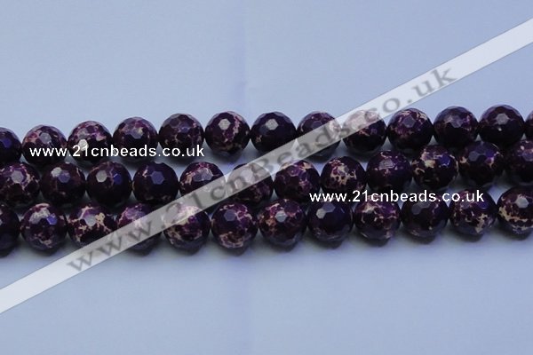 CDE2538 15.5 inches 20mm faceted round dyed sea sediment jasper beads