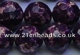 CDE2539 15.5 inches 22mm faceted round dyed sea sediment jasper beads