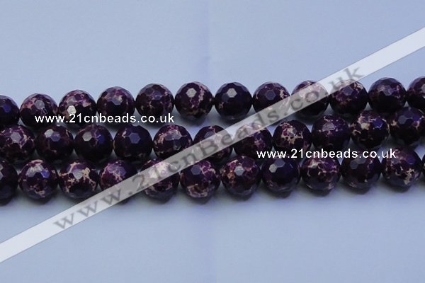 CDE2539 15.5 inches 22mm faceted round dyed sea sediment jasper beads