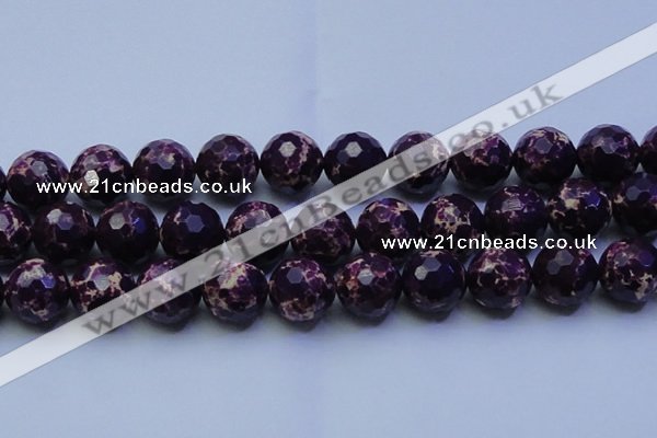 CDE2540 15.5 inches 24mm faceted round dyed sea sediment jasper beads