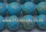 CDE2543 15.5 inches 16mm faceted round dyed sea sediment jasper beads