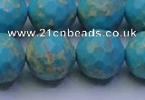 CDE2544 15.5 inches 18mm faceted round dyed sea sediment jasper beads