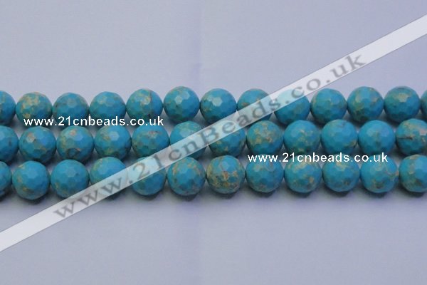 CDE2544 15.5 inches 18mm faceted round dyed sea sediment jasper beads