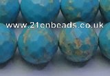 CDE2545 15.5 inches 20mm faceted round dyed sea sediment jasper beads