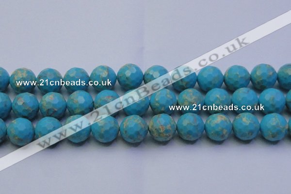 CDE2545 15.5 inches 20mm faceted round dyed sea sediment jasper beads