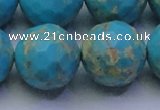 CDE2547 15.5 inches 24mm faceted round dyed sea sediment jasper beads