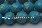 CDE2549 15.5 inches 14mm faceted round dyed sea sediment jasper beads