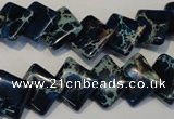 CDE255 15.5 inches 12*12mm diamond dyed sea sediment jasper beads