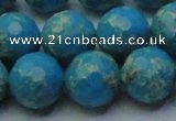 CDE2550 15.5 inches 16mm faceted round dyed sea sediment jasper beads