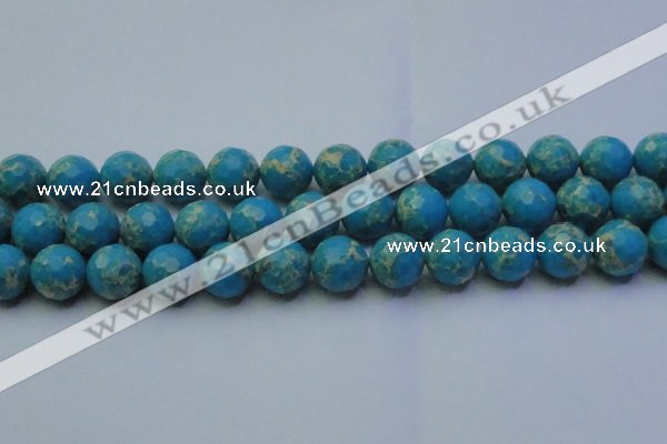 CDE2550 15.5 inches 16mm faceted round dyed sea sediment jasper beads