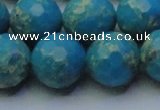 CDE2551 15.5 inches 18mm faceted round dyed sea sediment jasper beads