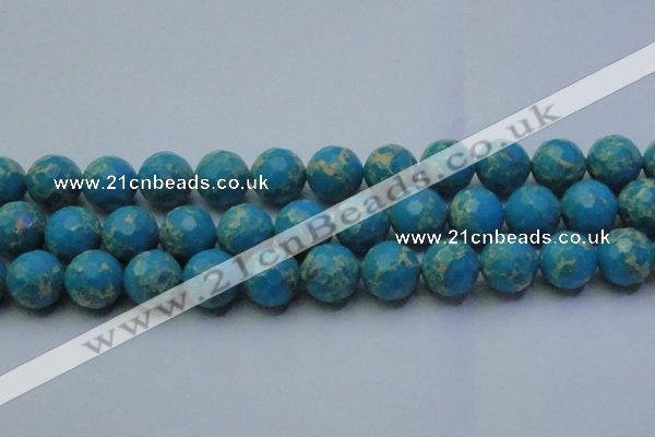 CDE2551 15.5 inches 18mm faceted round dyed sea sediment jasper beads