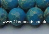 CDE2552 15.5 inches 20mm faceted round dyed sea sediment jasper beads