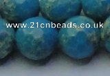 CDE2553 15.5 inches 22mm faceted round dyed sea sediment jasper beads