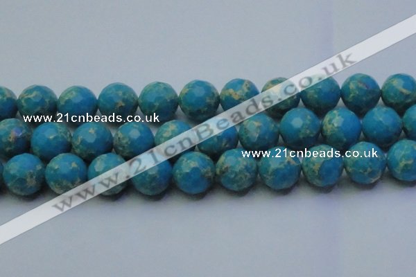 CDE2553 15.5 inches 22mm faceted round dyed sea sediment jasper beads