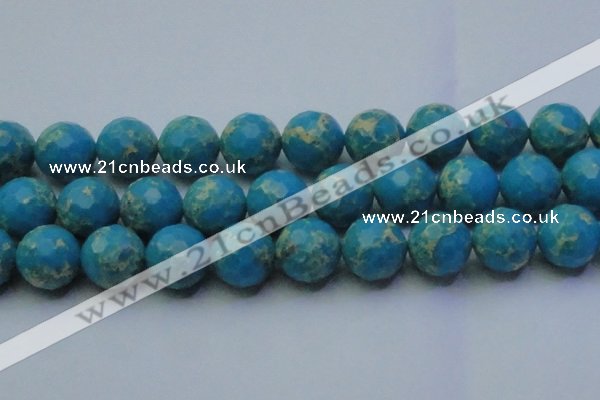 CDE2554 15.5 inches 24mm faceted round dyed sea sediment jasper beads