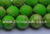 CDE2556 15.5 inches 14mm faceted round dyed sea sediment jasper beads