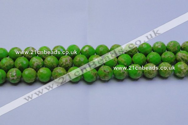 CDE2557 15.5 inches 16mm faceted round dyed sea sediment jasper beads