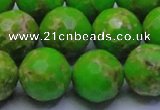 CDE2558 15.5 inches 18mm faceted round dyed sea sediment jasper beads