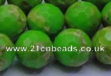 CDE2559 15.5 inches 20mm faceted round dyed sea sediment jasper beads