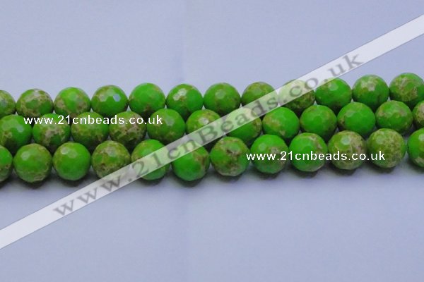 CDE2559 15.5 inches 20mm faceted round dyed sea sediment jasper beads