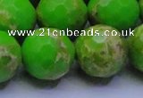 CDE2560 15.5 inches 22mm faceted round dyed sea sediment jasper beads