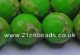 CDE2561 15.5 inches 24mm faceted round dyed sea sediment jasper beads